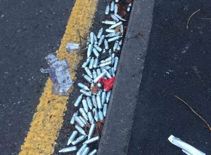 Even some roadsides are littered with canisters