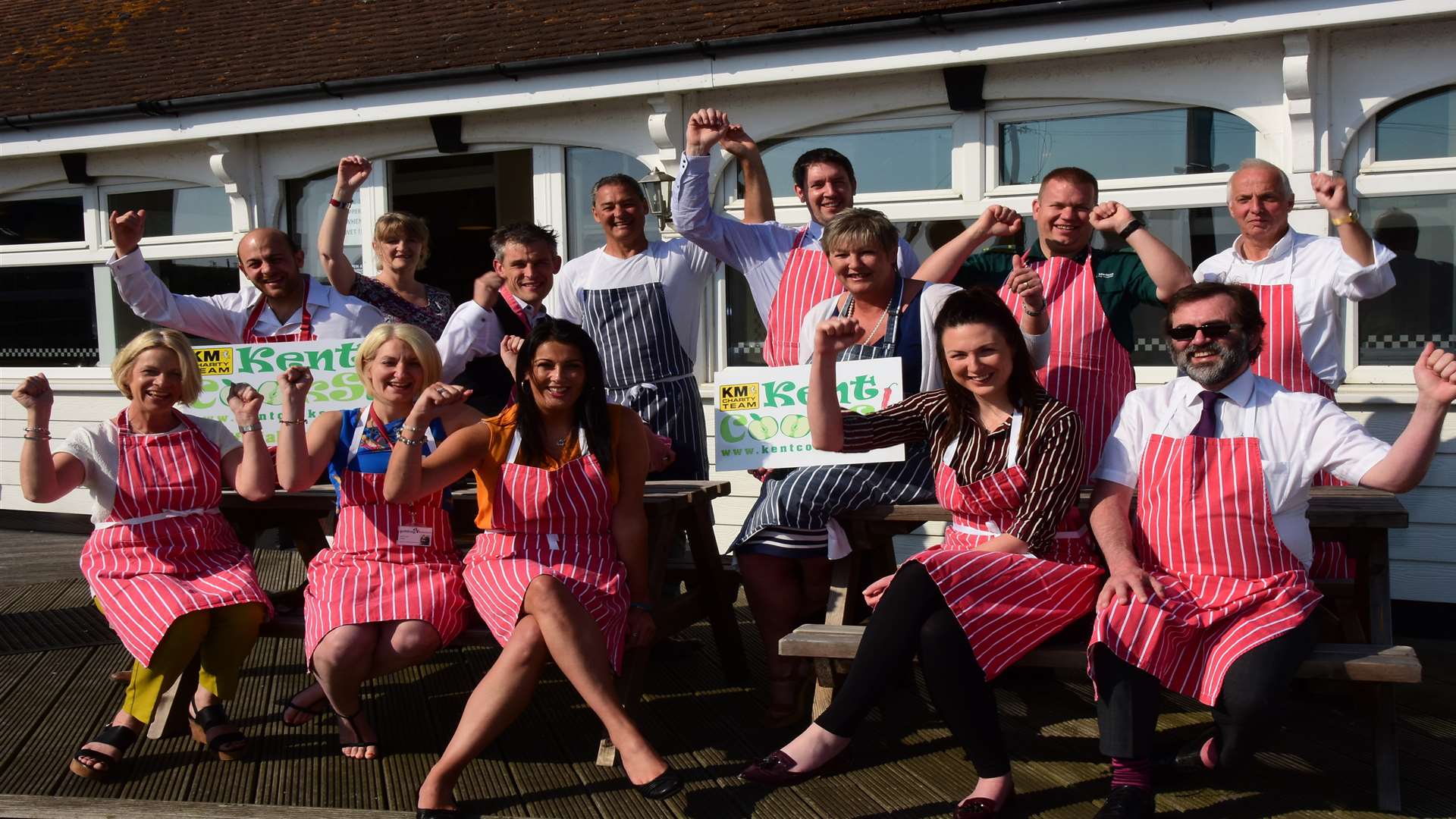 Kent Cooks 2016 key partners cheers on the county's official school cookery contest at the Summer Launch event staged at Chequers Kitchen Cookery School on Monday, June 6.