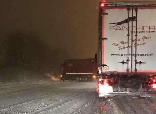 A jack-knifed lorry on the A229 just off the M2