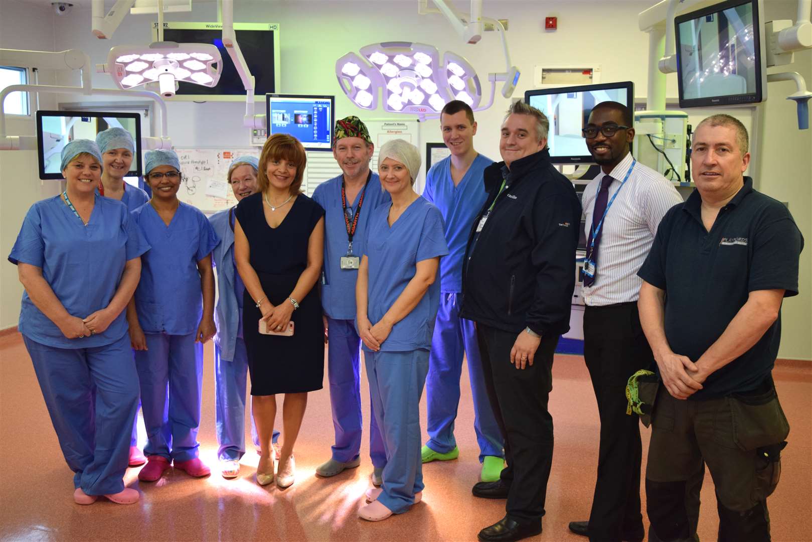 The team who worked on the refurbishment of the hospital's Storz operating room