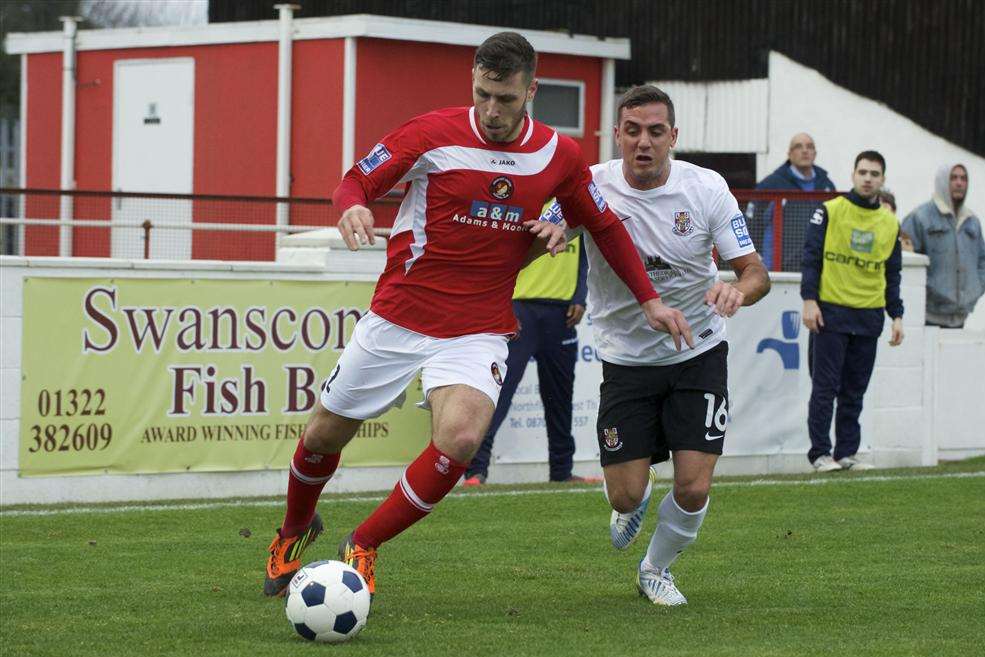 Craig Stone, pictured playing for Ebbsfleet, is now a Dover player