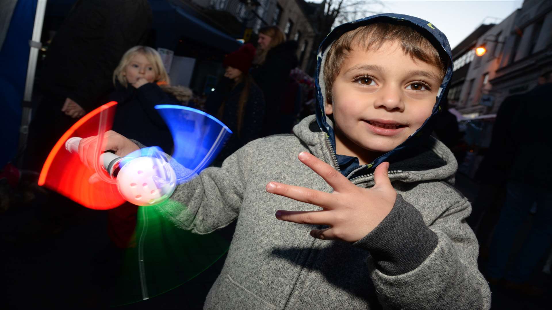 Kian, four, with his own personal illuminations