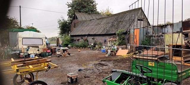 The couple's original home in Dartford where their chickens could run free