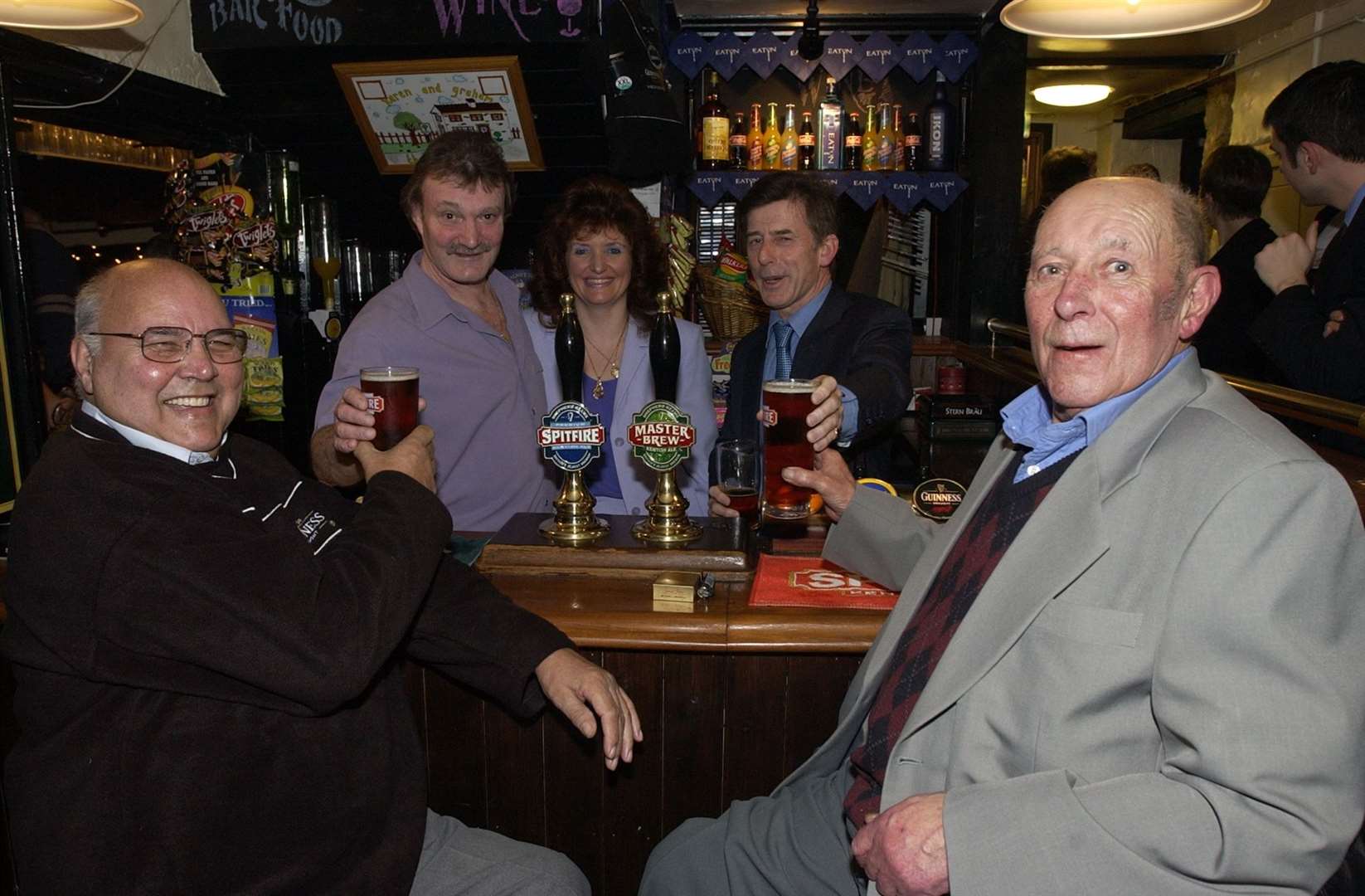 Opening of the Walnut Tree pub, Aldington, in January 2002. The pub is still going strong today