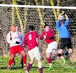 Action from Chilham's 3-2 victory over City Reserves