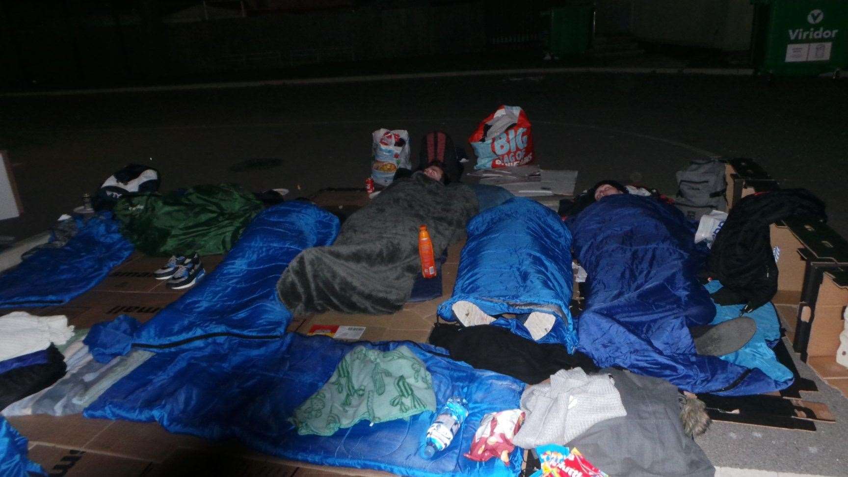 Pupils from Hartsdown Academy sleep rough for the night to experience the plight of the hundreds of people sleeping on the streets in Kent raising £1,700 for Porchlight (8355169)