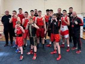 Maidstone boxing club with Joe Smith on the far right. Picture: Joe Smith