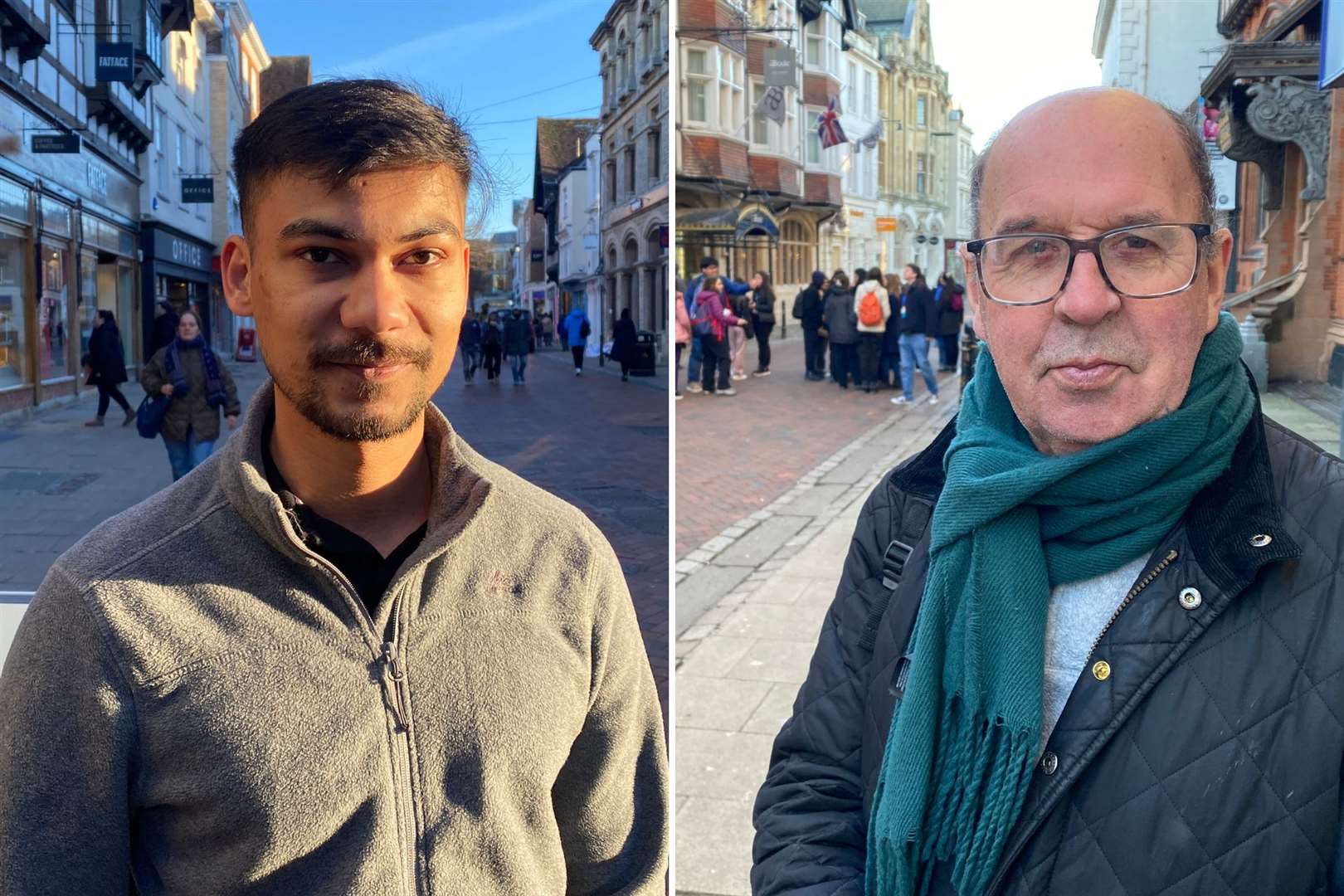Canterbury residents Devvrat Singh and Tony Baker have differing opinions on the scheme