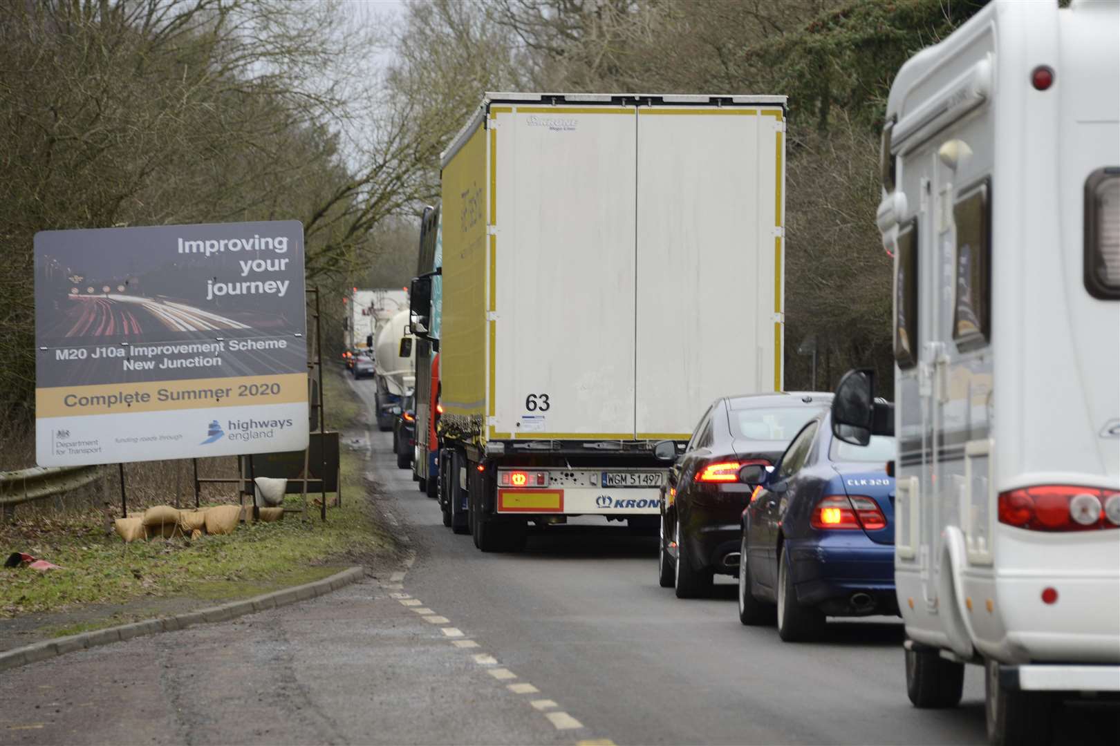 Motorists were stuck on the A20 earlier this month