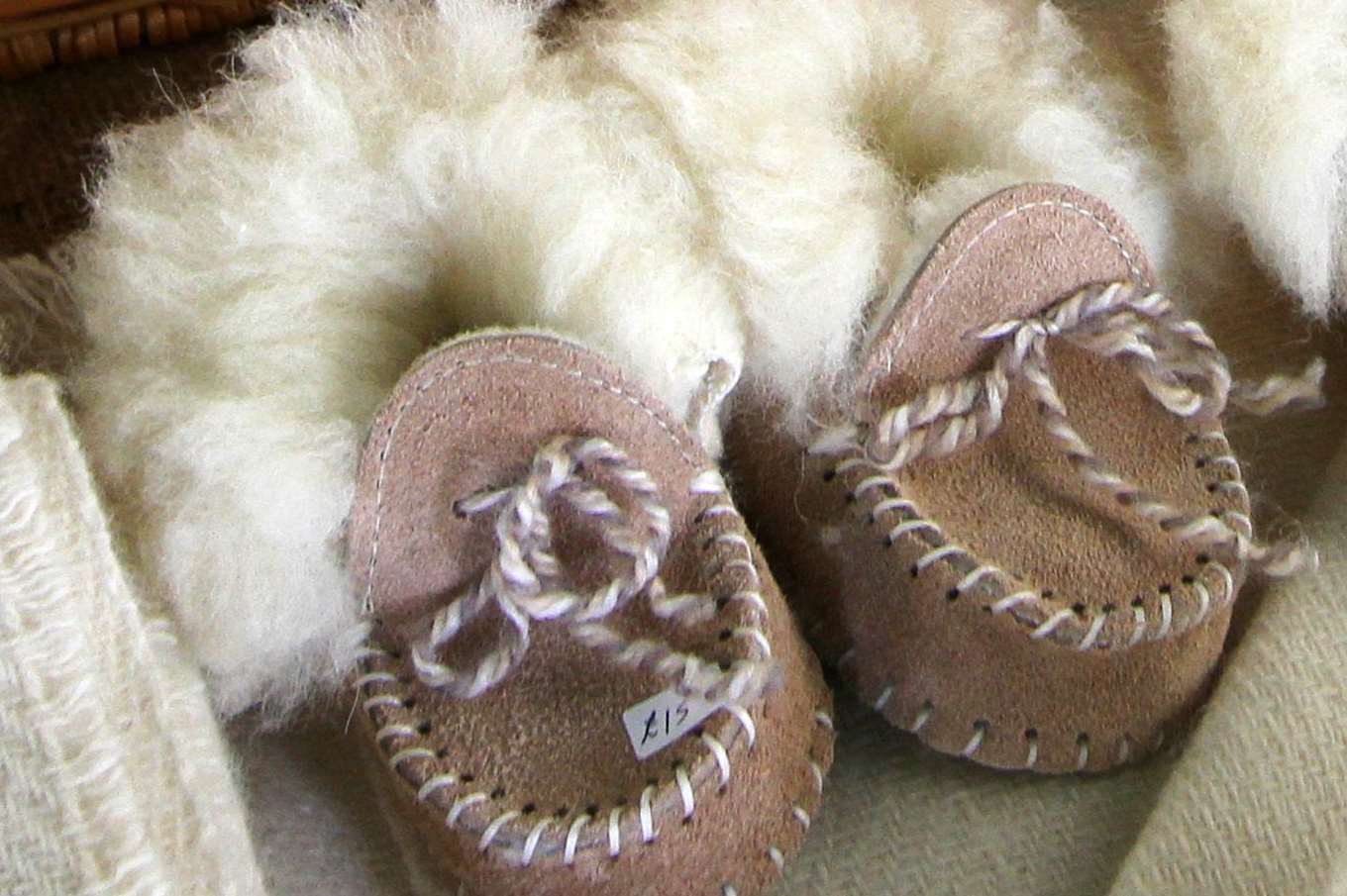 Cosy moccasins lovingly handmade by Romney Marsh Wool