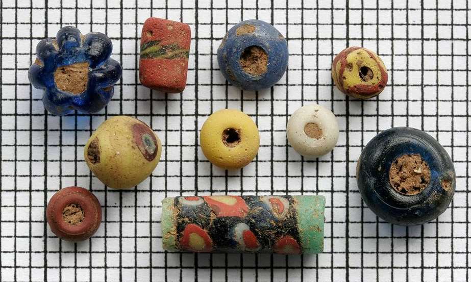 Anglo-Saxon glass beads were stolen in the burglary