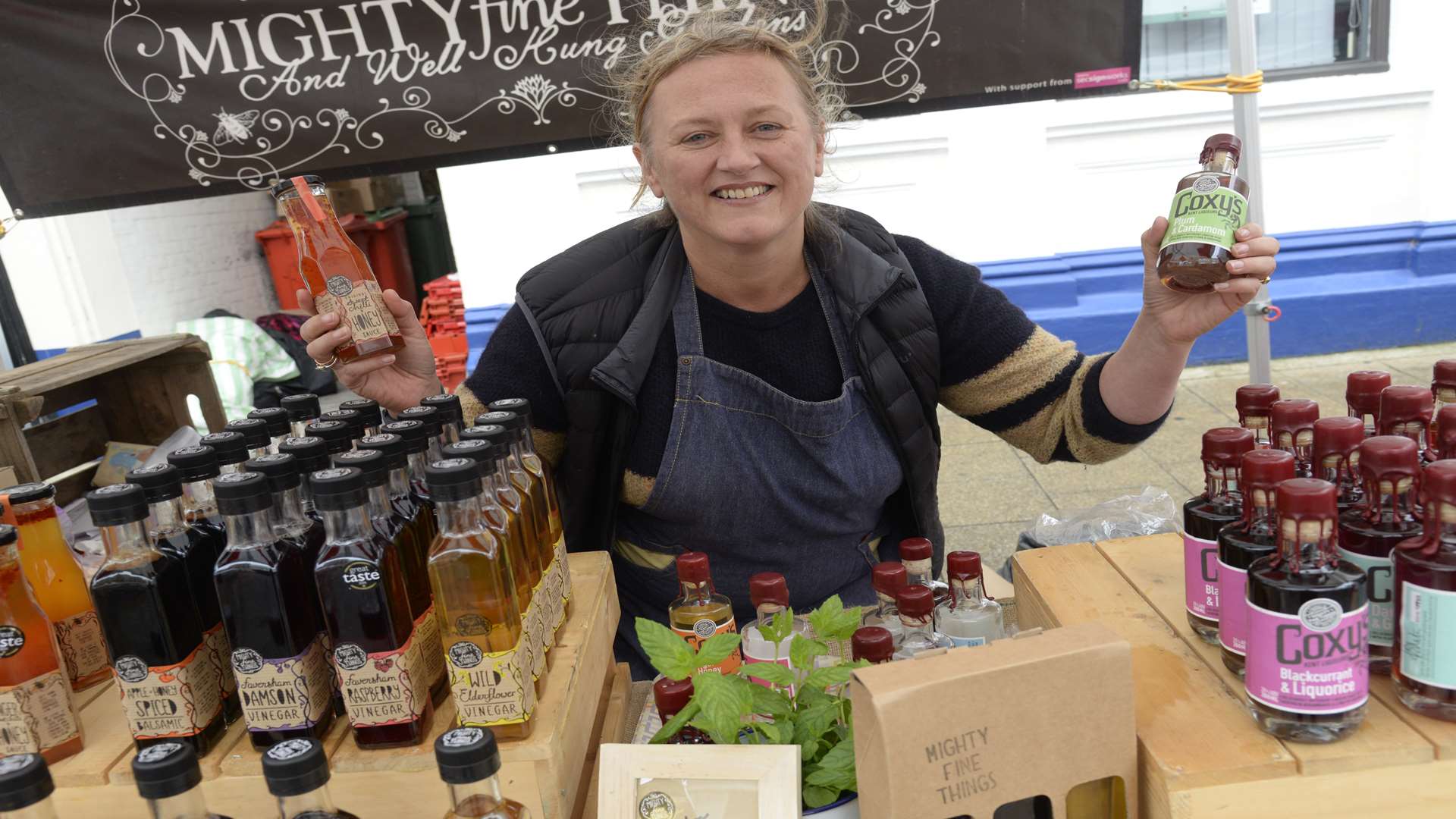 Katy Newton of Mighty Fine Things at the Faversham Food Festival on Saturday.