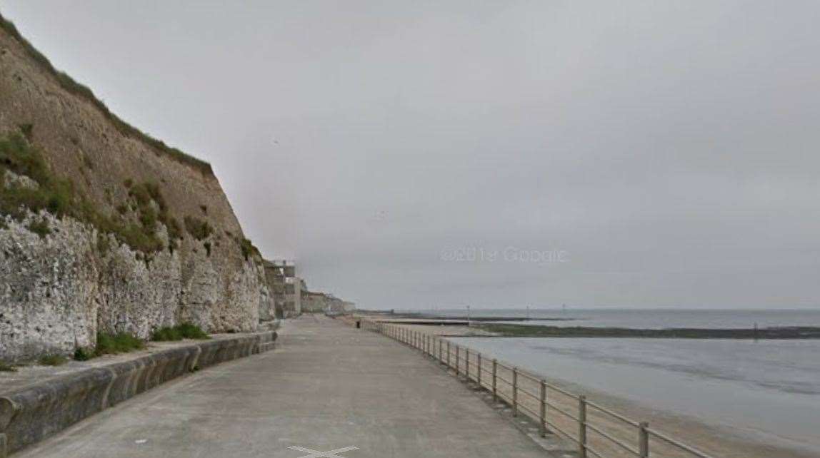 The glass was embedded in the sand at Walpole Bay in Margate. Picture: Google