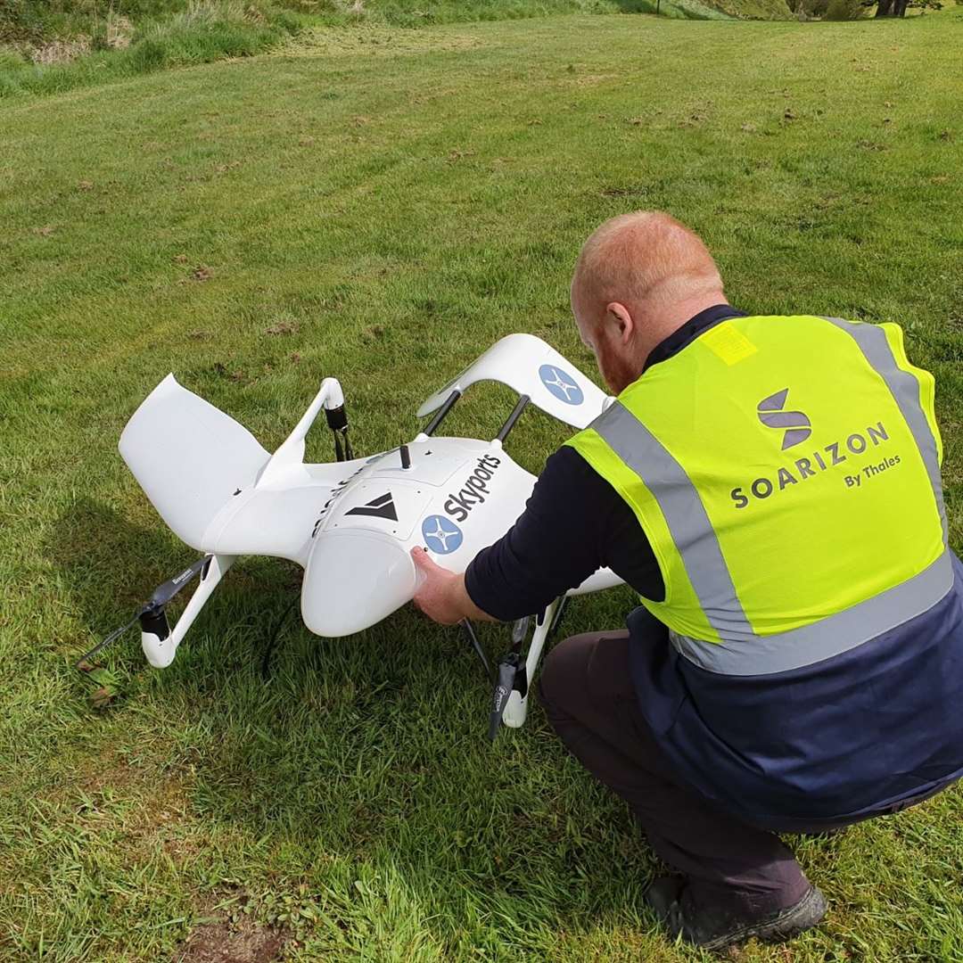 The delivery drone flight takes around 15 minutes one way (Skyport/PA)