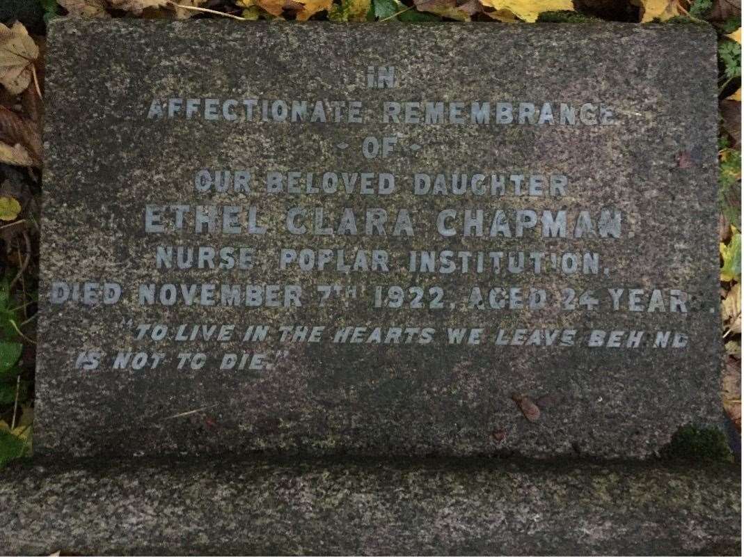 The young nurse's gravestone is the only visible in the former burial ground. Picture: Kelly Grehan