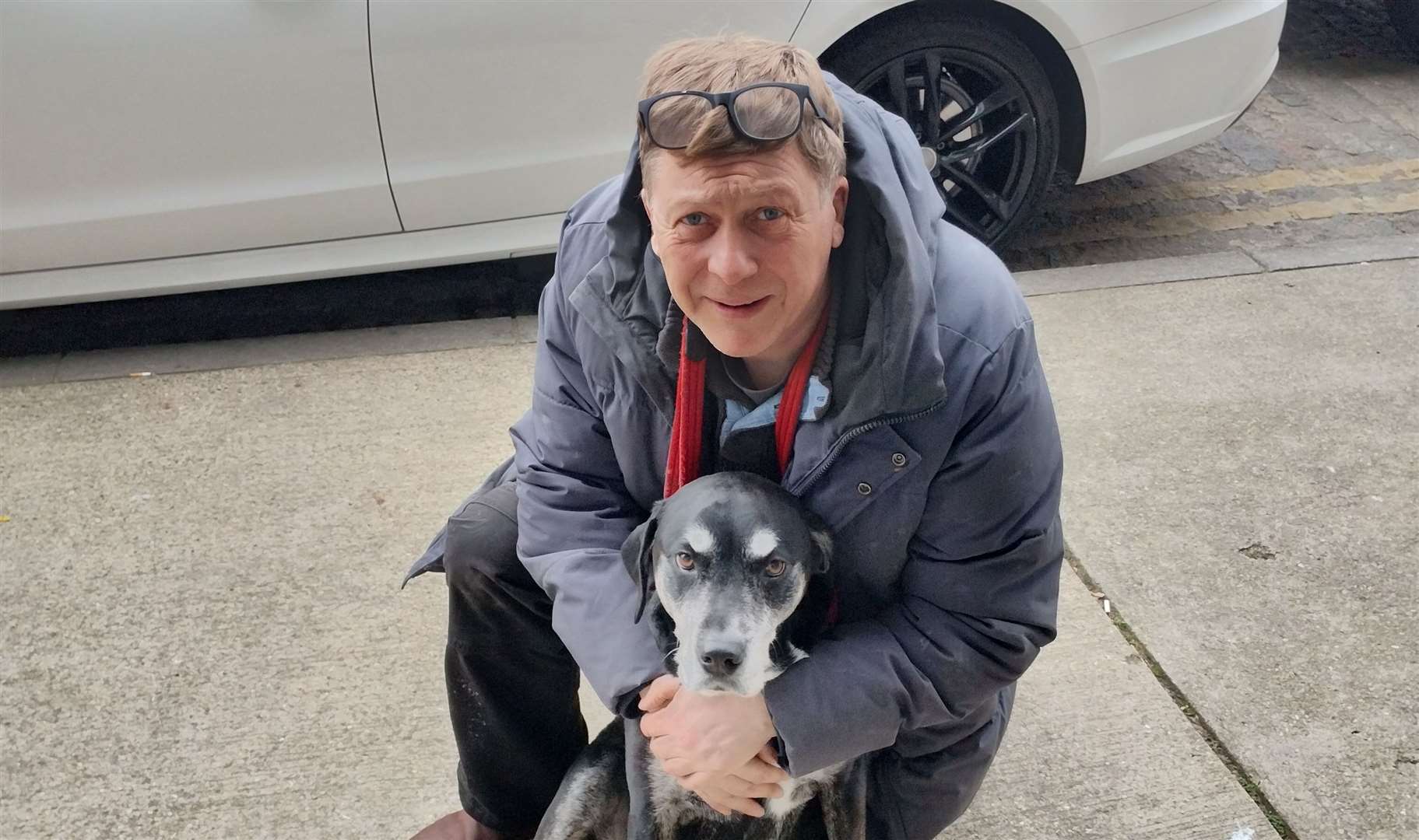 Mark Jennings with Dolly, who was attacked in Ingress Park, Greenhithe