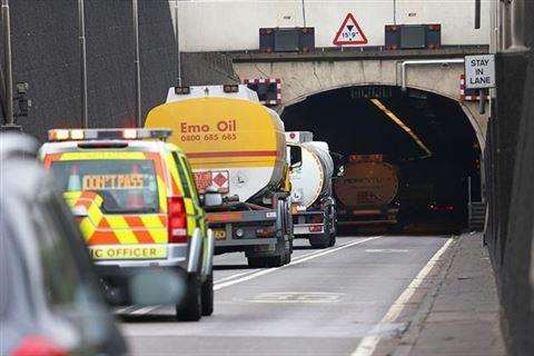 The west bore of the Dartford tunnel is shut. Stock picture