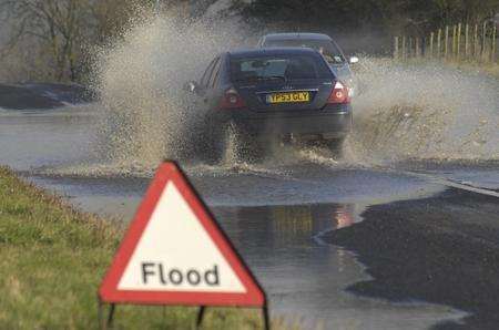 Flooding on the A20 near Folkestone