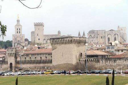 Avignon, with the Palais des Papes towering above the city walls