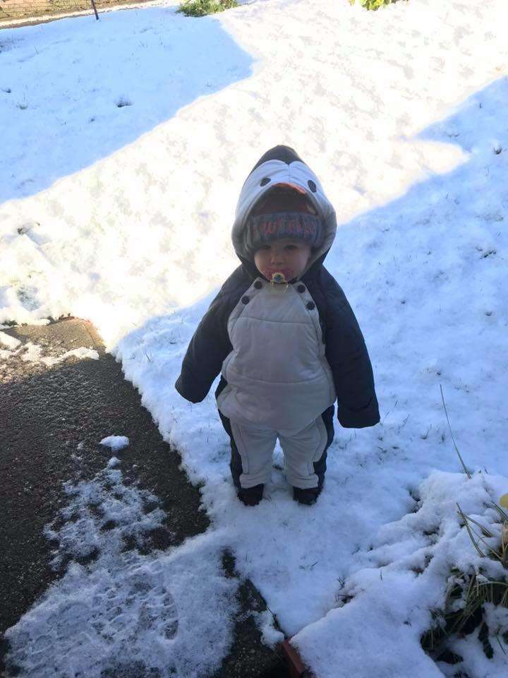 Laura sent in this picture of her little one enjoying the snow in Walderslade.