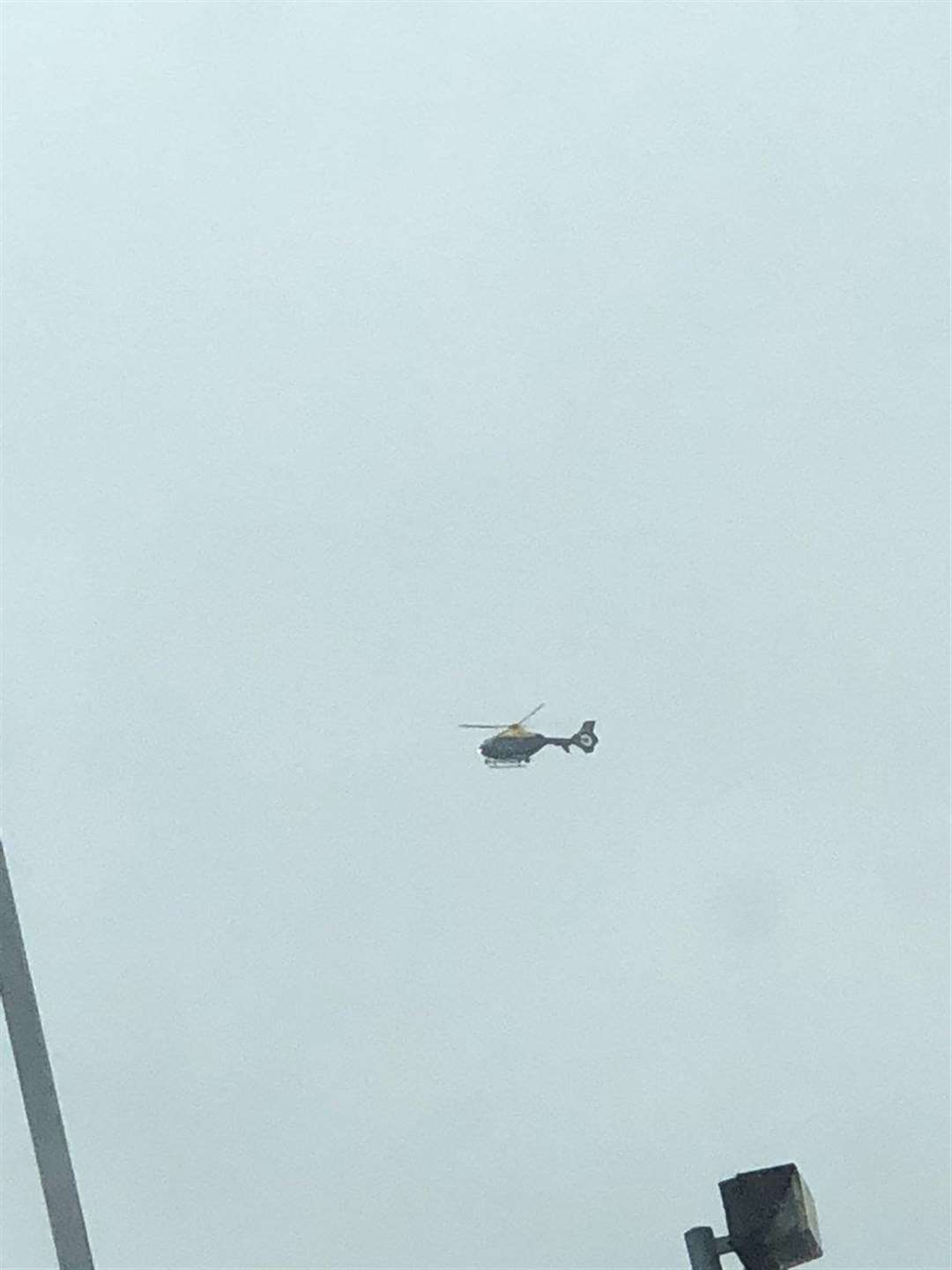The police helicopter spotted in Sittingbourne. Photo: @its_joshy16 (1658868)