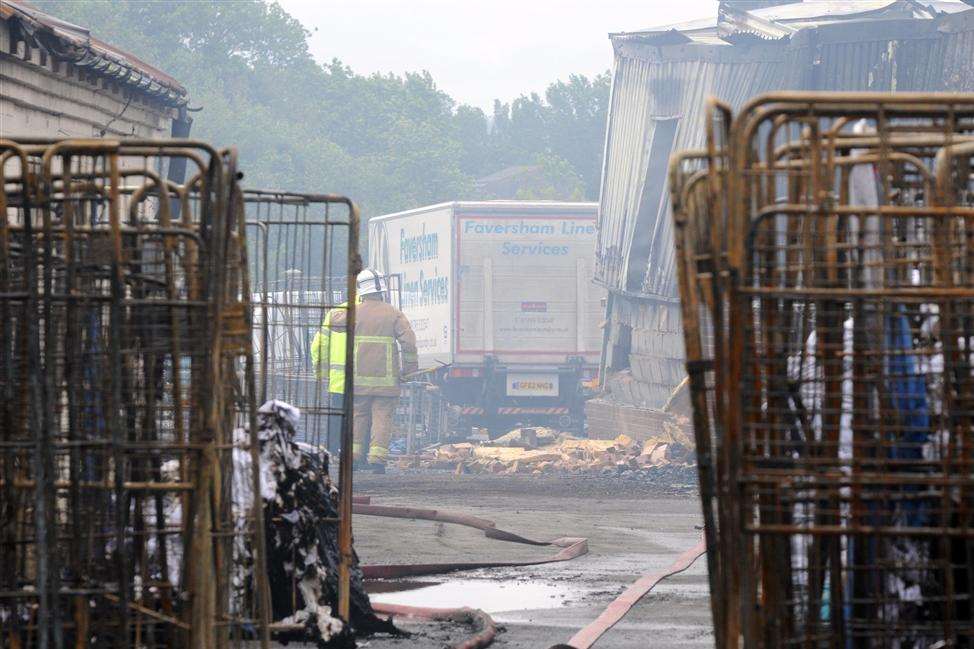 The devastation after the fire at Faversham Linen Services