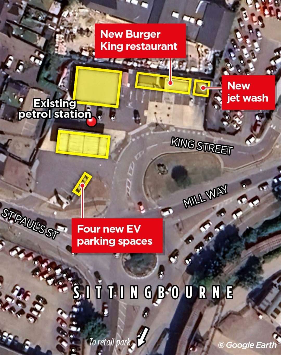 Where the Burger King would be located if the plans are approved