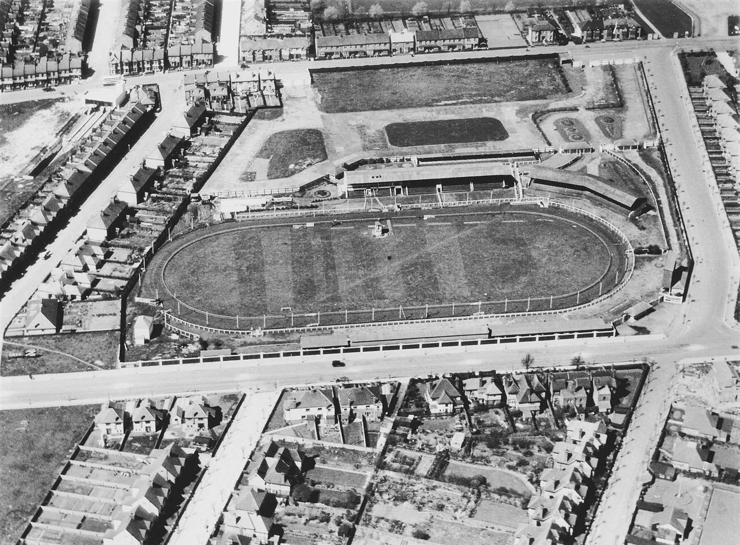The old greyhound track at Dumpton, near Ramsgate - today it's housing