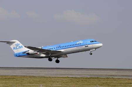 The first KLM flight to Schiphol takes off from Manston