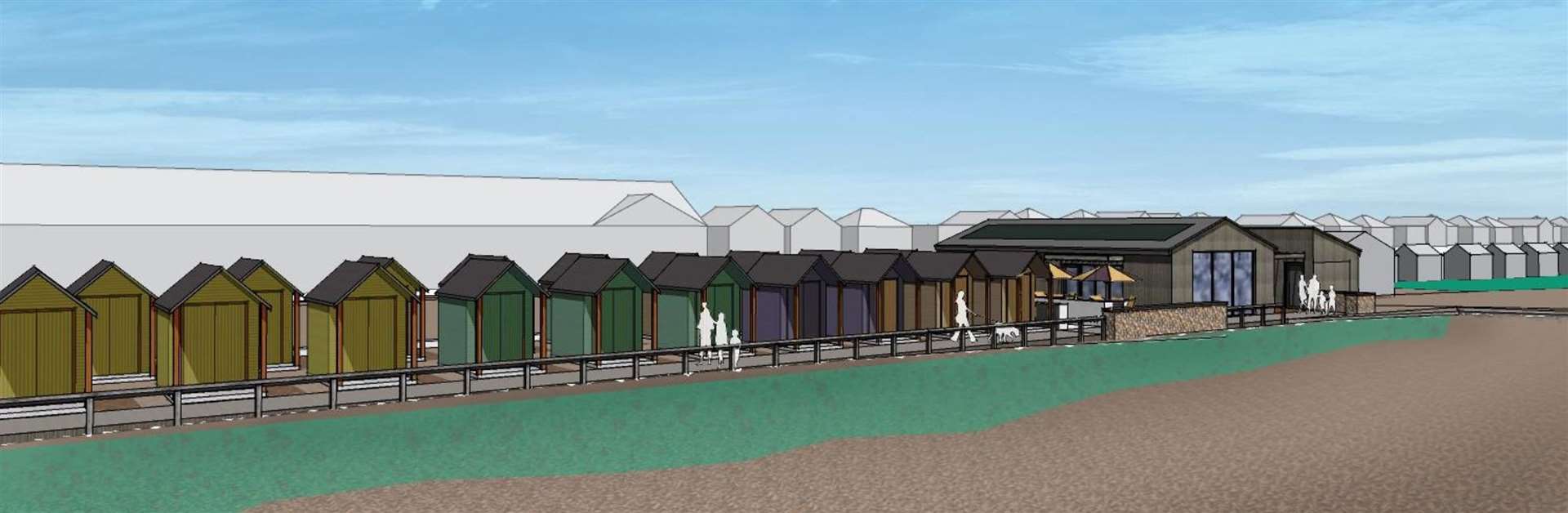 New images have been released to show what the beach huts at Greatstone will look like – once finally approved. Picture: FHDC