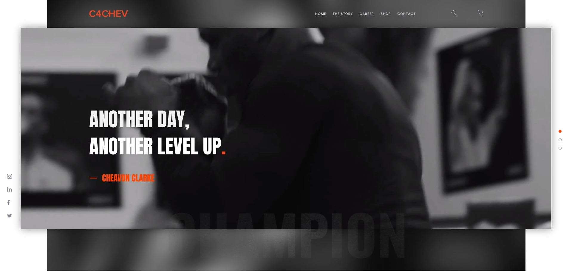 Cheavon's new GoDaddy website went live yesterday