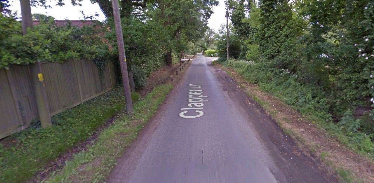 Clapper Lane has been labelled as narrow by a Staplehurst resident. Picture: Google