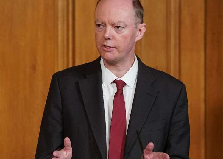 Chief Medical Officer Professor Chris Whitty during a media briefing in Downing Street. Picture: PA