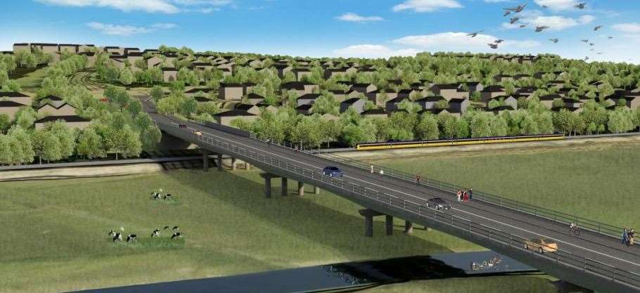 How the viaduct taking drivers off the A28 is proposed to look