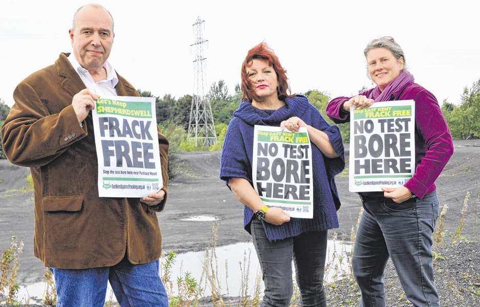Ian Driver with fellow campaigners at the site in Tilmanstone
