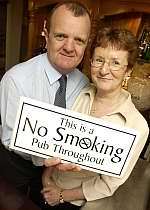 LANDLORDS: Colin and Jackie Howarth say smoking ban has not affected trade. Picture by: Grant Falvey