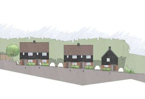 Plans have been submitted for eight houses to be built in Short Lane in Alkham, Dover. Picture: DDC Planning