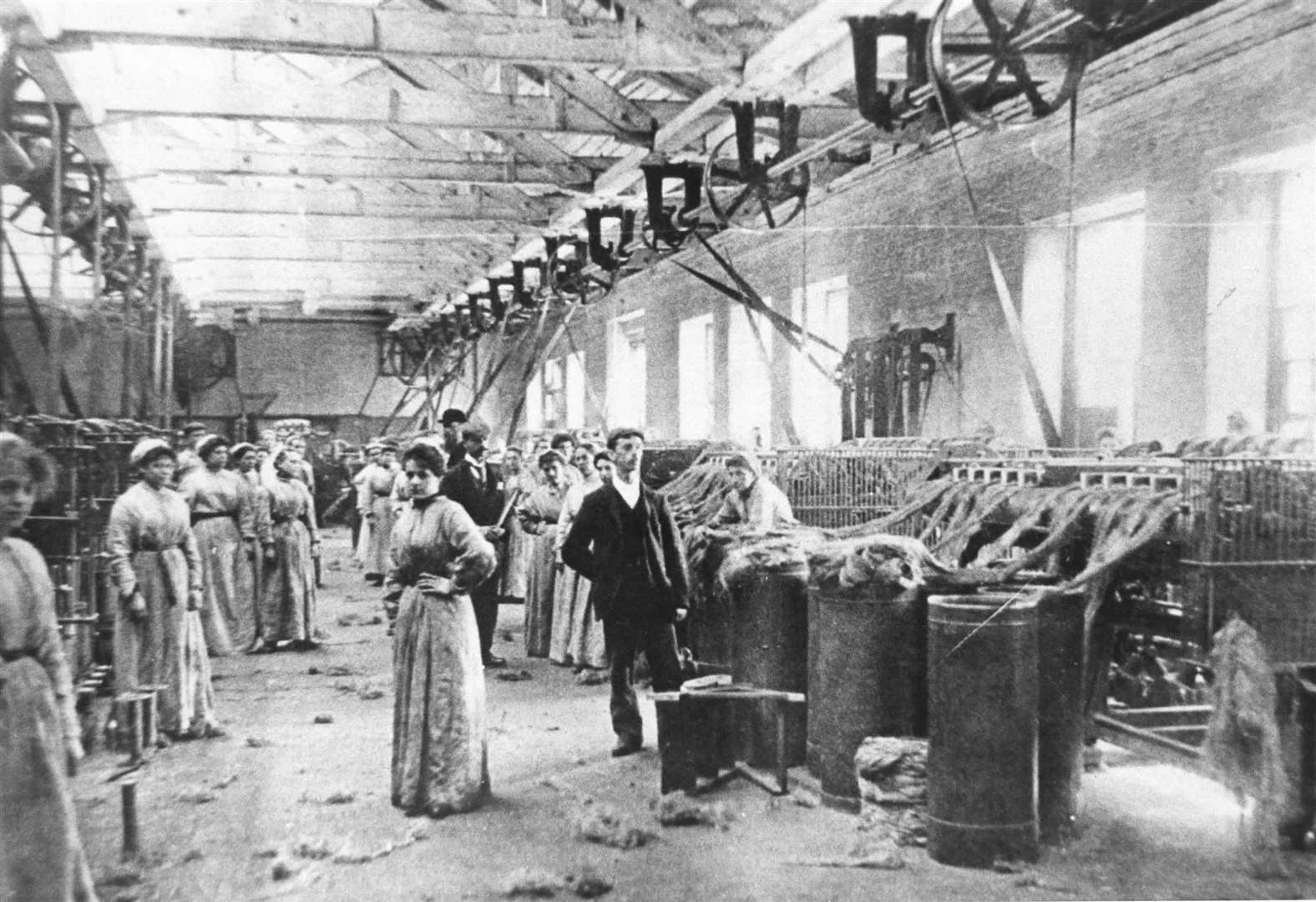 An undated picture of women at work in the ropery