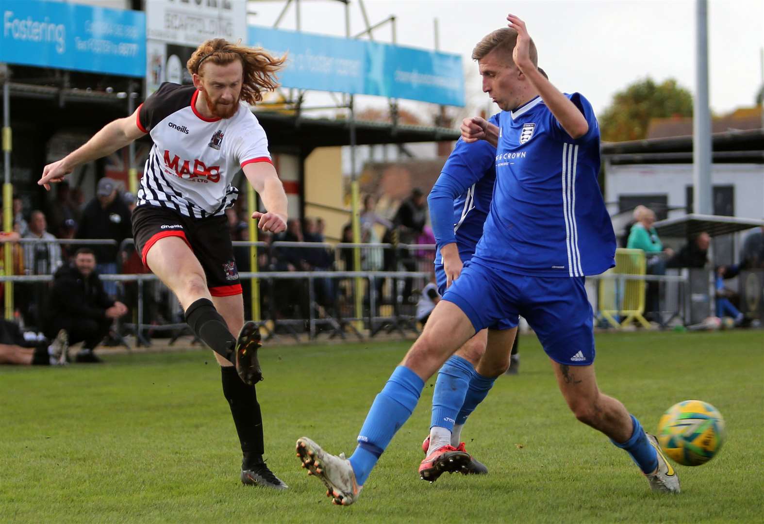 Deal's Dean James in action during their 7-0 FA Vase First Round win over Tooting Bec on Saturday. Picture: Paul Willmott