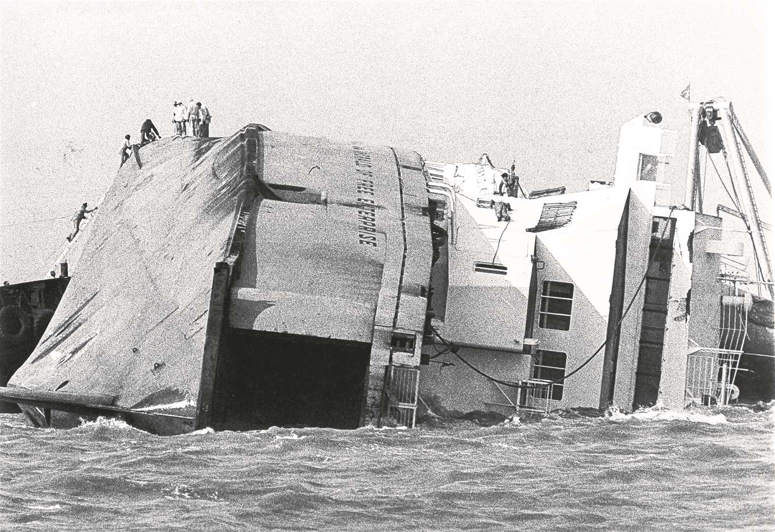 The Herald of Free Enterprise capsized just outside of the Zeebrugge harbour walls