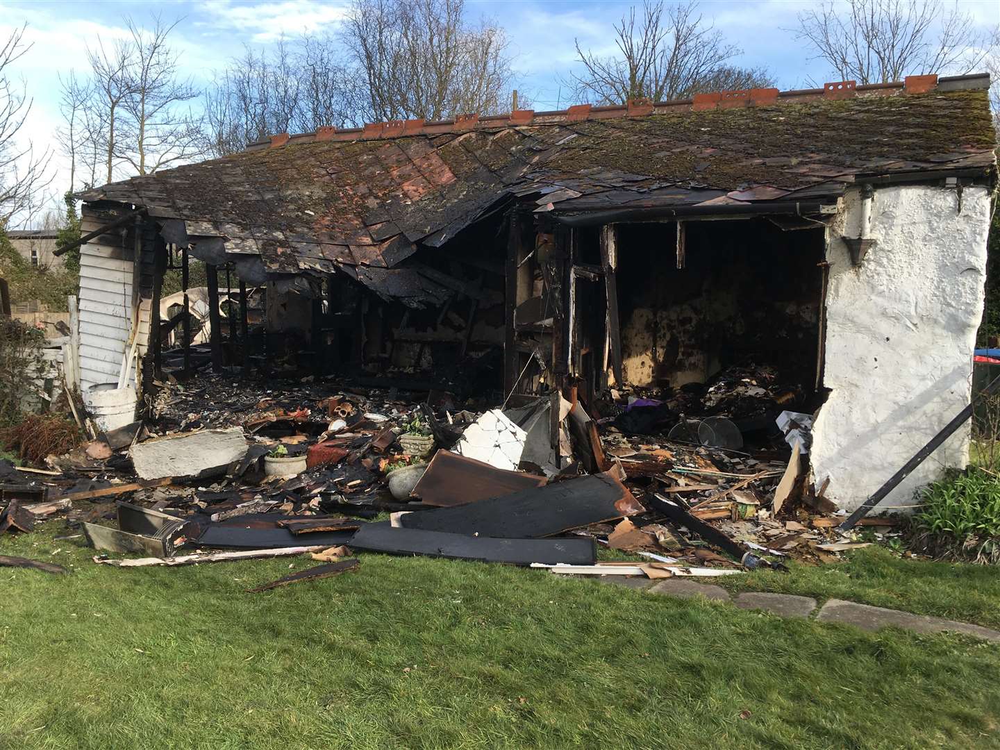 Remains of the bungalow blaze in Bell Farm Lane, Minster, Sheppey