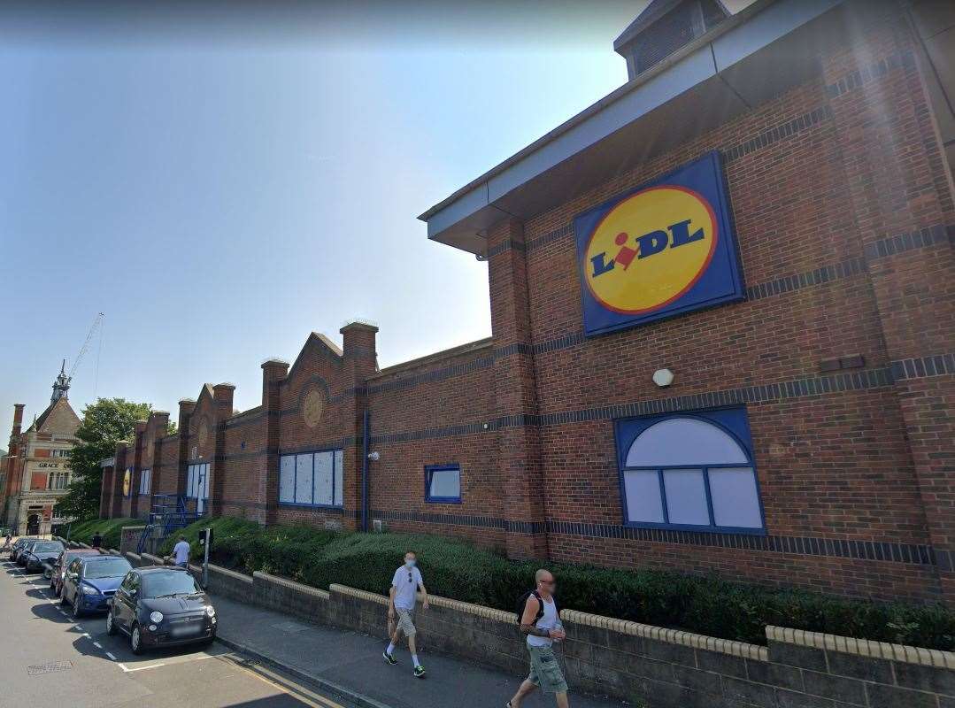 Lidl in Folkestone was one of a number of stores targeted by Sherrie-Ann Hunt. Pic: Google
