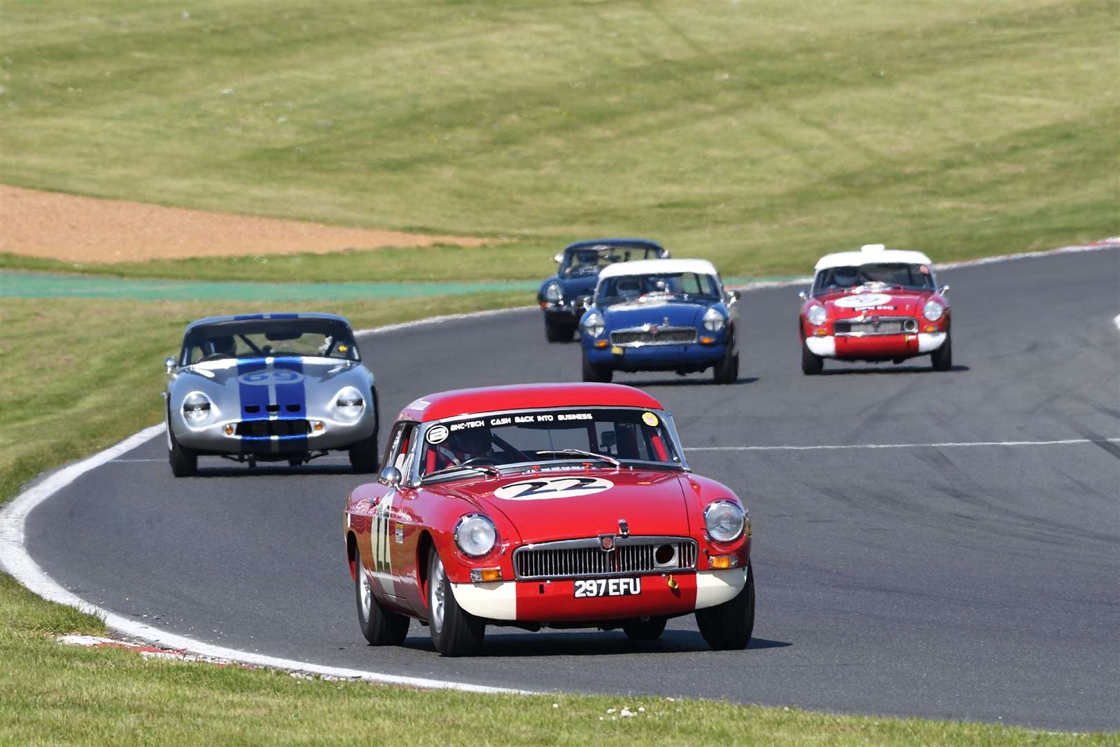 Tom Smith (22) won both Equipe Libre races in his MGB. Picture: Simon Hildrew