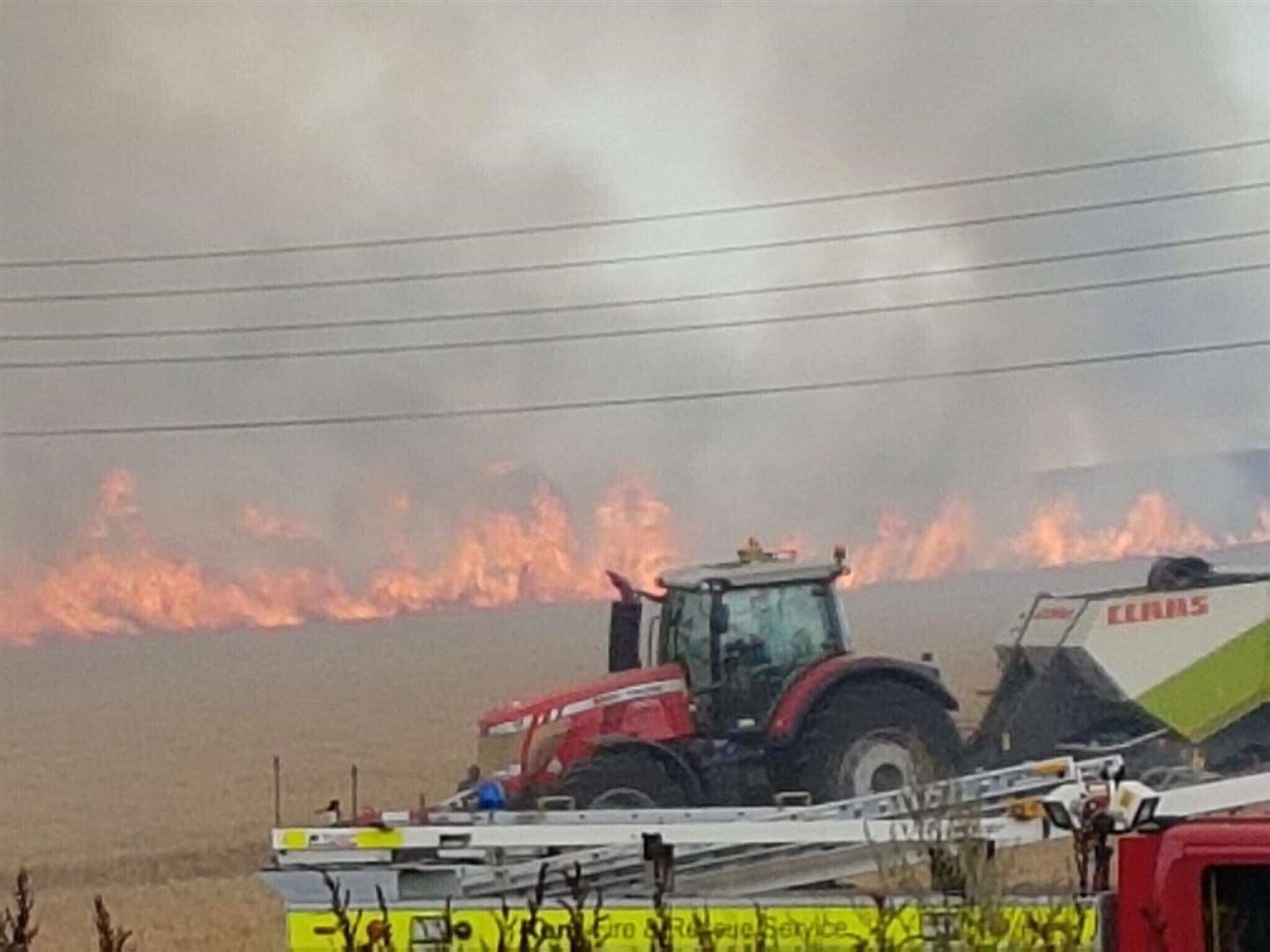 The field fire near Rodmersham Green