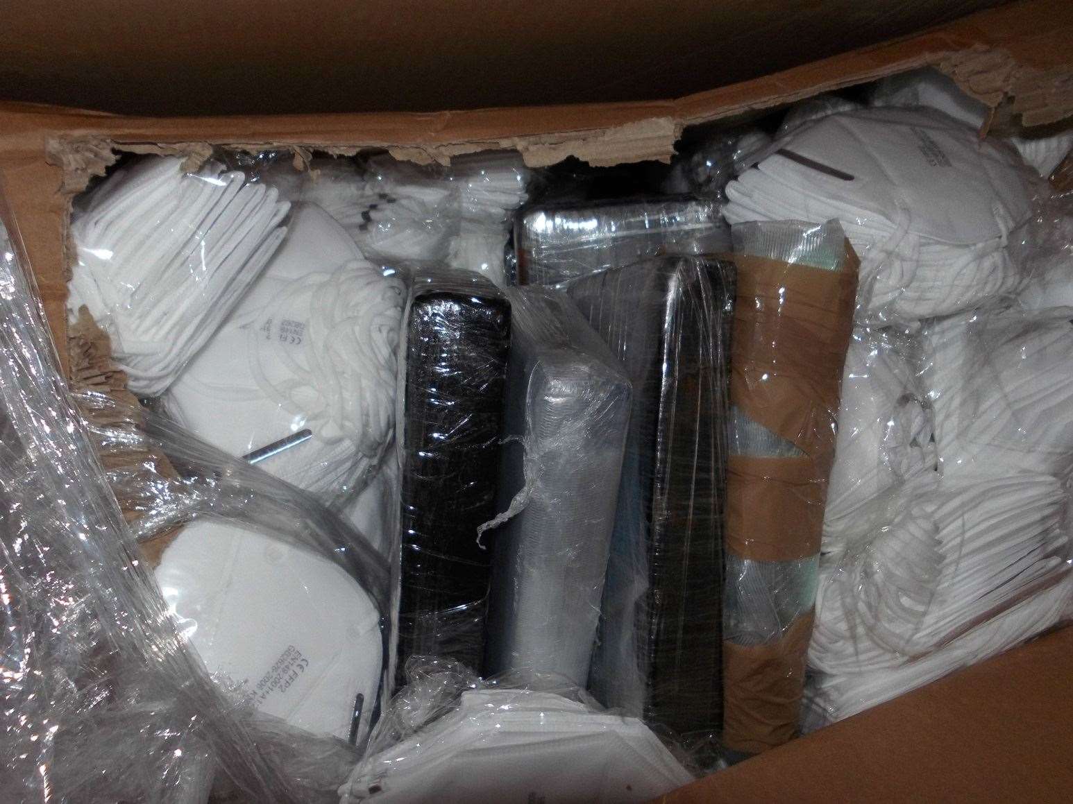 Approximately 14 kilos of cocaine was found hidden among the mask Picture: Border Force