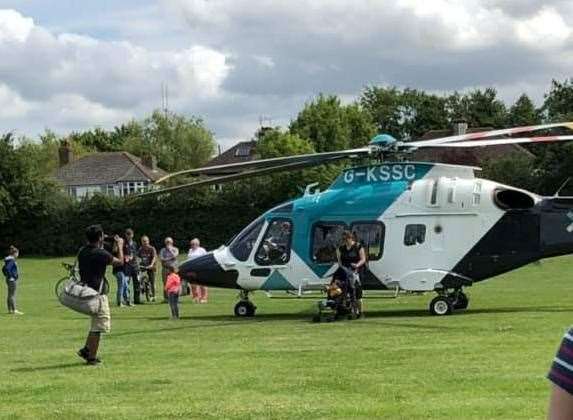 An air ambulance at the scene on July 7 last year
