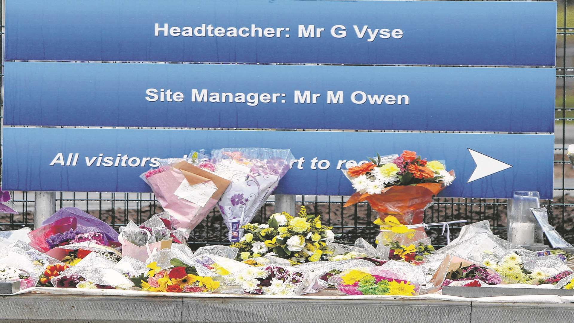 Floral tributes left following the death of Gary Vyse