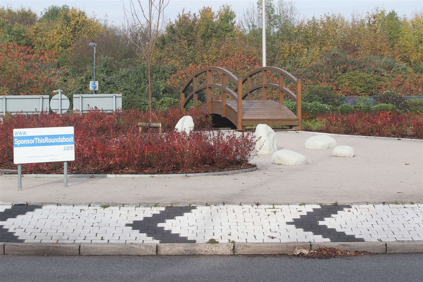 The Japanese-themed garden on the Will Adams Roundabout in Gillingham. Picture: John Westhrop