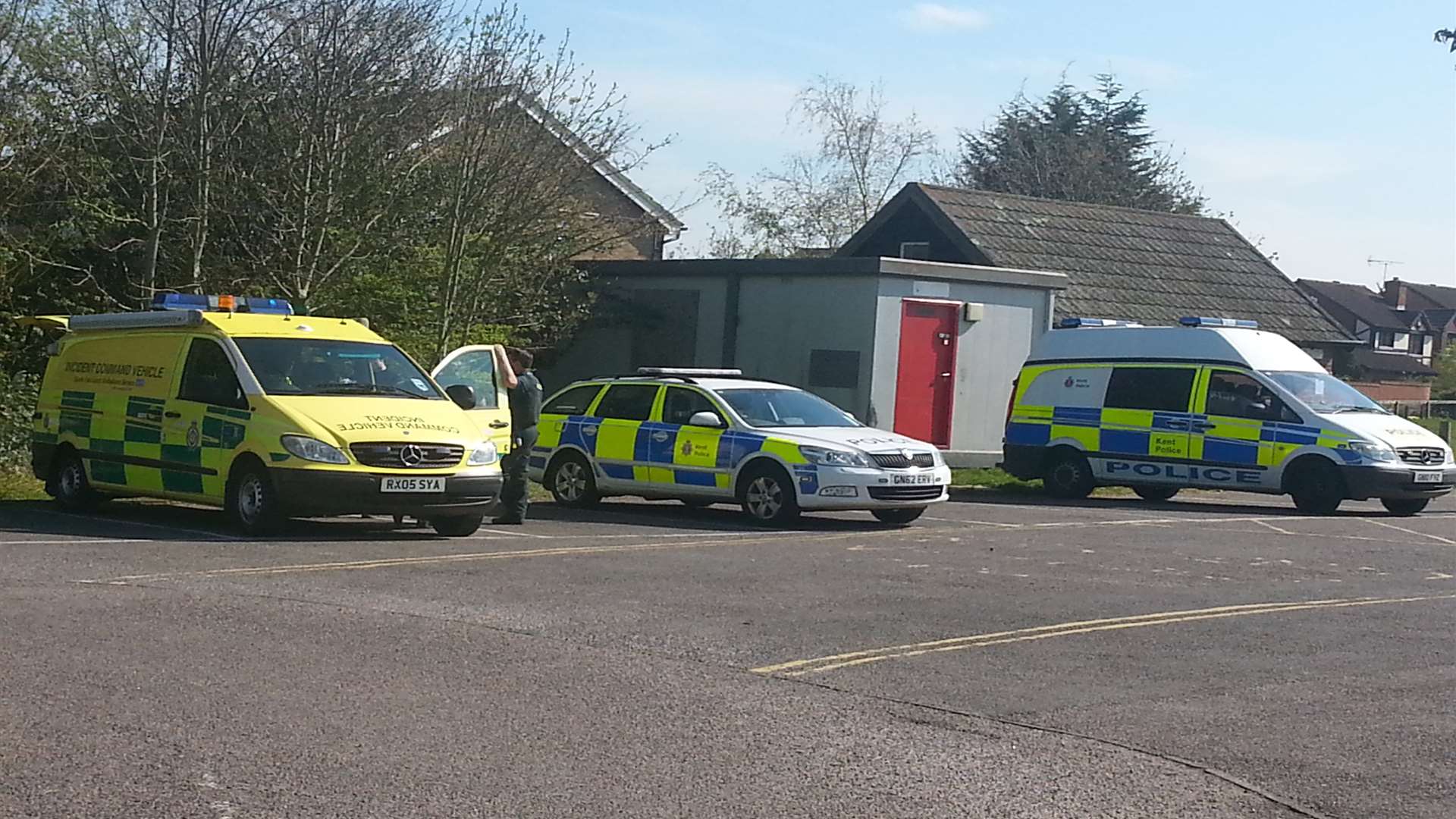 Four police cars, two ambulances and two fire cars were seen in Whitstable Rugby Club’s car park