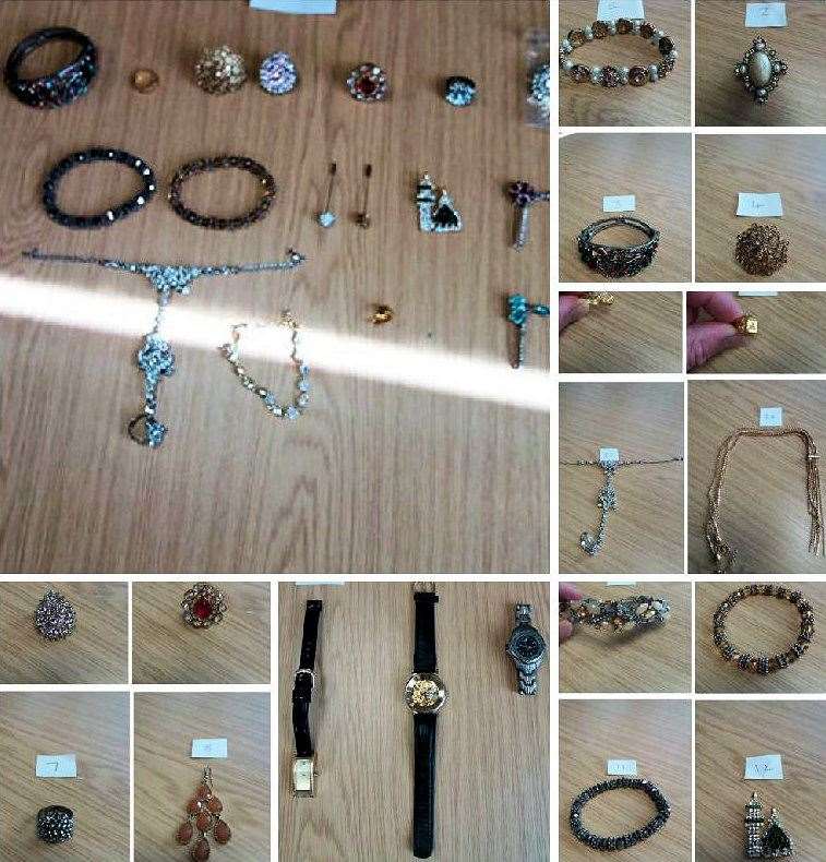 The jewellery believed to have been stolen from the West Kingsdown area. Picture: Kent Police